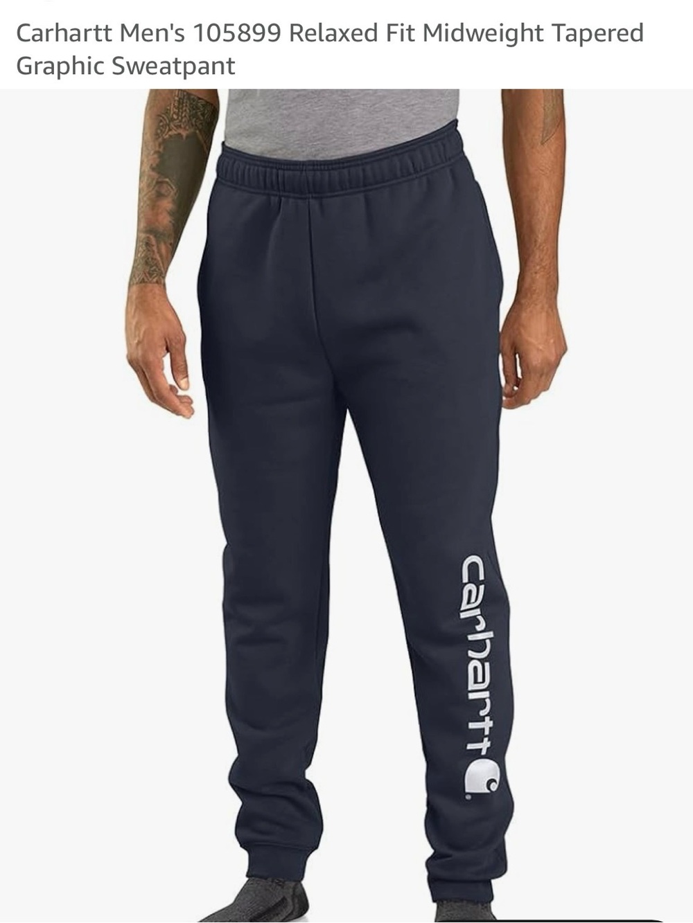 ▫️Carhartt Men's Navy Relaxed Fit Midweight Classic Tapered Cotton Sweatpants